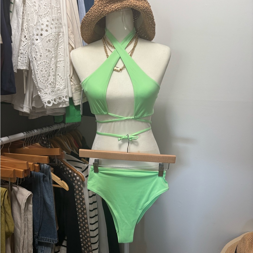 Kids Lime Green One Piece Swimsuit